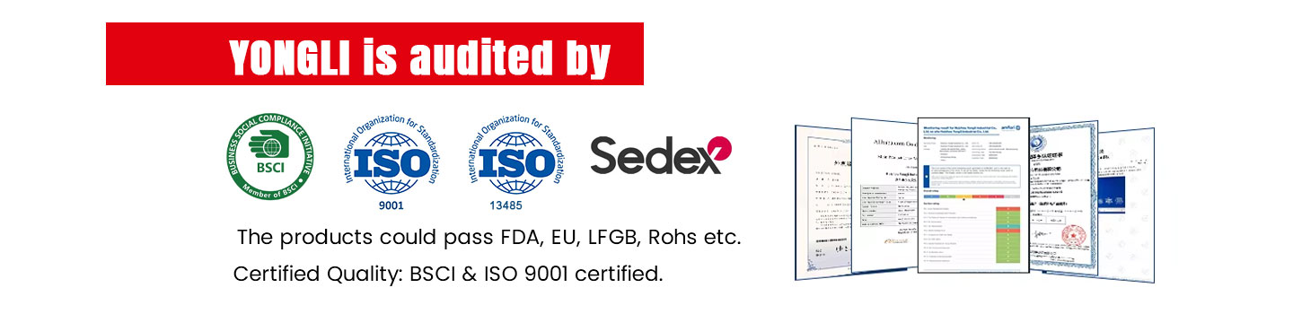 Yongli certifications: BSCI, ISO 9001, ISO 13485, Sedex