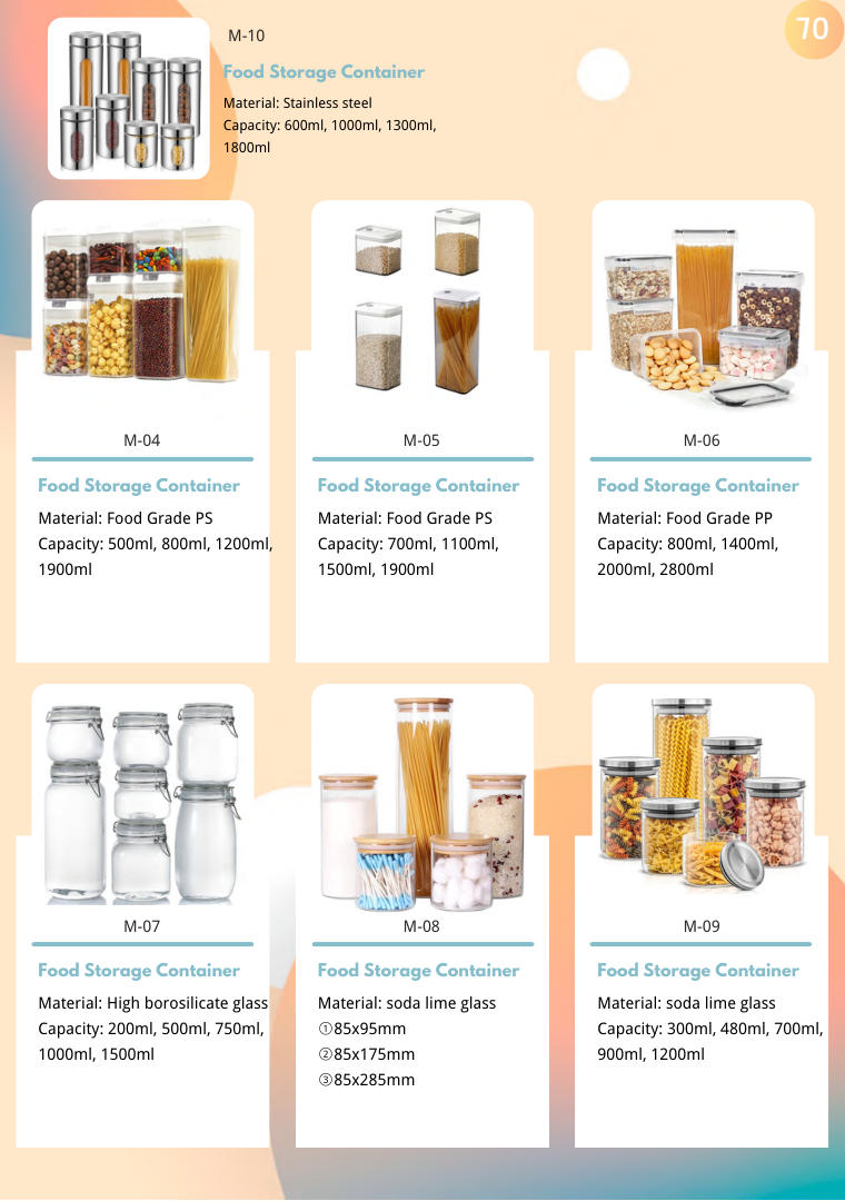 Food Storage Container range sample (page 70)