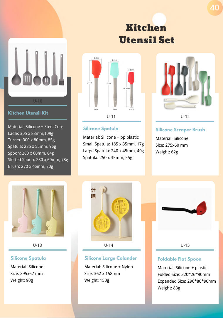 Kitchen Utensil range sample (page 40)