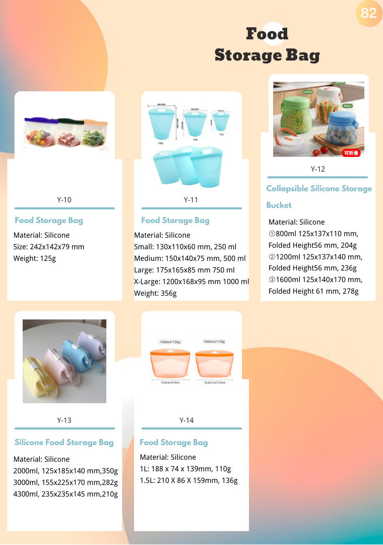 Silicone Food Storage Bag range sample (page 82)